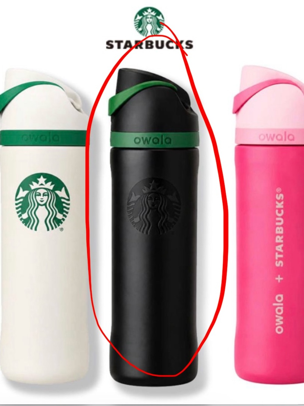 Starbucks x Owala black free sip bottle